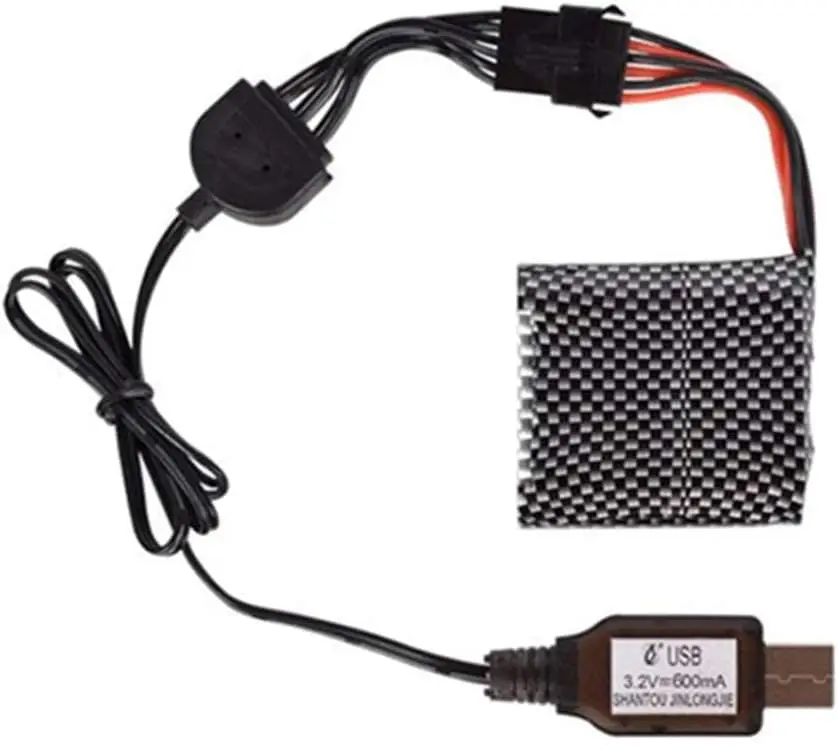 SM-6P enchufe 800mAh 9,6 V 20C batería Lipo + Cable USB para coche RC S911 S912 9115 9116 9120 RC juguete RC barco avión Drone Monster Truck - imagen 4
