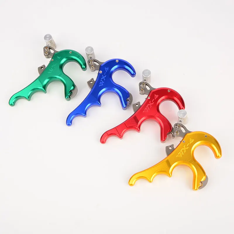 Ayuda de liberación de arco de 4 dedos, aleación de aluminio, arco compuesto de tiro con arco, agarre de gatillo de pulgar para deportes al aire libre, accesorios de tiro de caza - imagen 2