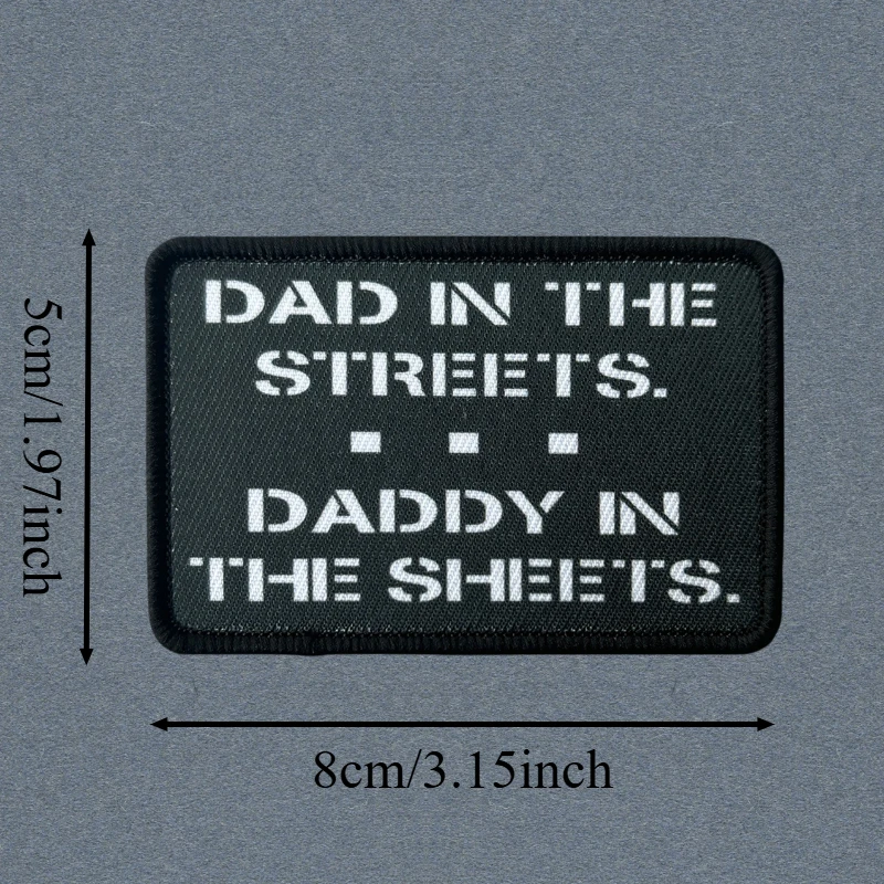 Parche estampado de papá en la calle, chaleco táctico, insignia de moral con gancho y bucle, pegatinas decorativas para mochila, parches para brazalete para ropa - imagen 3