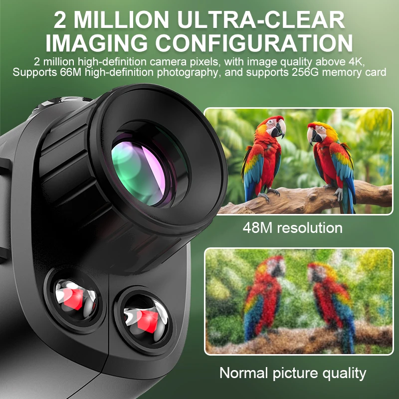 Monocular de visión nocturna recargable 4k, gafas de telescopio de visión nocturna infrarroja Digital 18x completamente oscura de 900m, pantalla grande de 2,8" - imagen 3