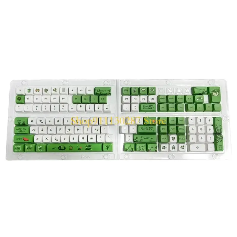 J1HC XDA Perfil KeyCaps 125 teclas Patrón rana dibujos animados PBT grueso para juegos teclas reemplazo bricolaje - imagen 5