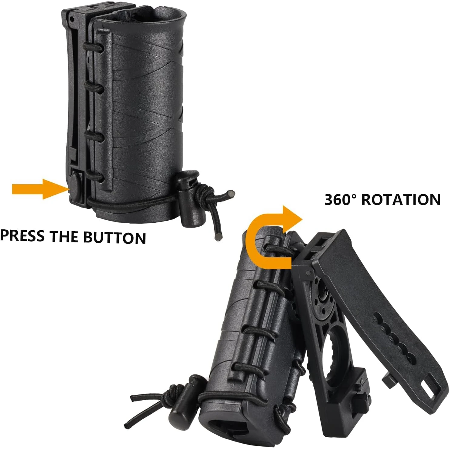 Funda de pulverización OC/Mace con tapa abierta para cinturón/chaleco de servicio, estuche de pulverización de pimiento de liberación rápida MK3/MK4, soporte para recipiente, funda portadora de polímero - imagen 4