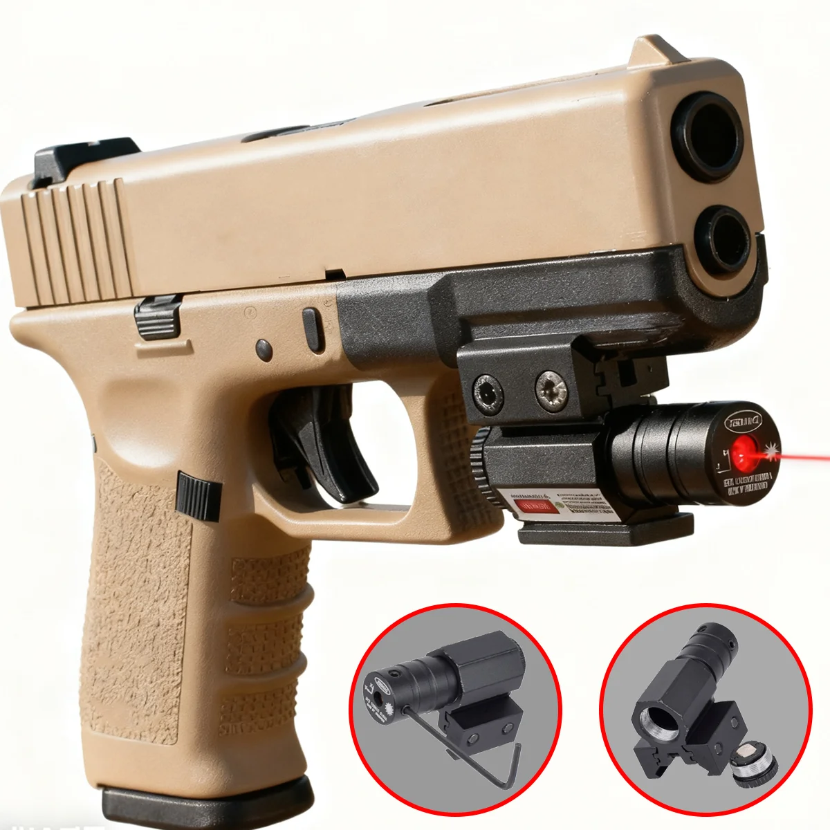 Mini mira láser táctica de aluminio con punto rojo y verde, riel de 11mm/20mm, Compatible con Rifle y tiro con pistola, pistola de caza