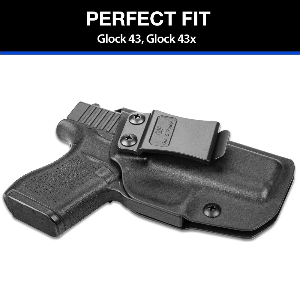 Ajuste para Glock 43/G43X, no apto para G43X MOS, funda IWB, bolsa para pistola con cinturón Kydex, mano derecha/izquierda, bolsas de accesorios para exteriores para hombres - imagen 5