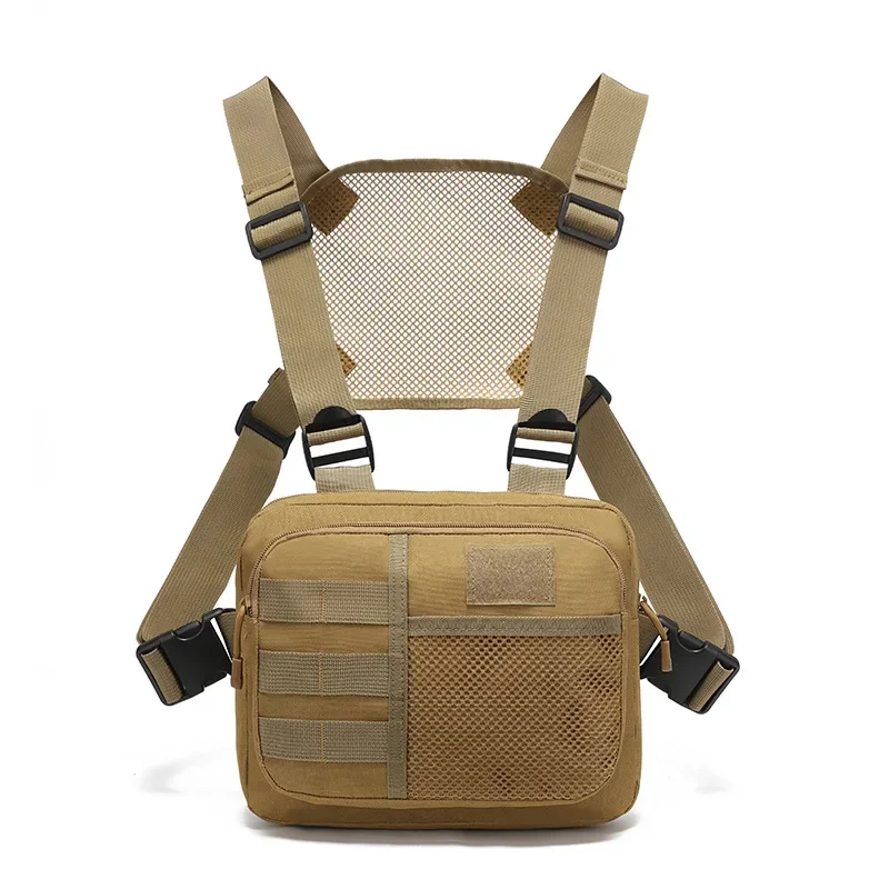 Bolsa táctica de pesca para hombre, bolsa para hombre, mochila para acampar, senderismo, señuelo para mujer, chaleco frontal Molle para el pecho, entrenamiento, mochila para ciclismo - imagen 2