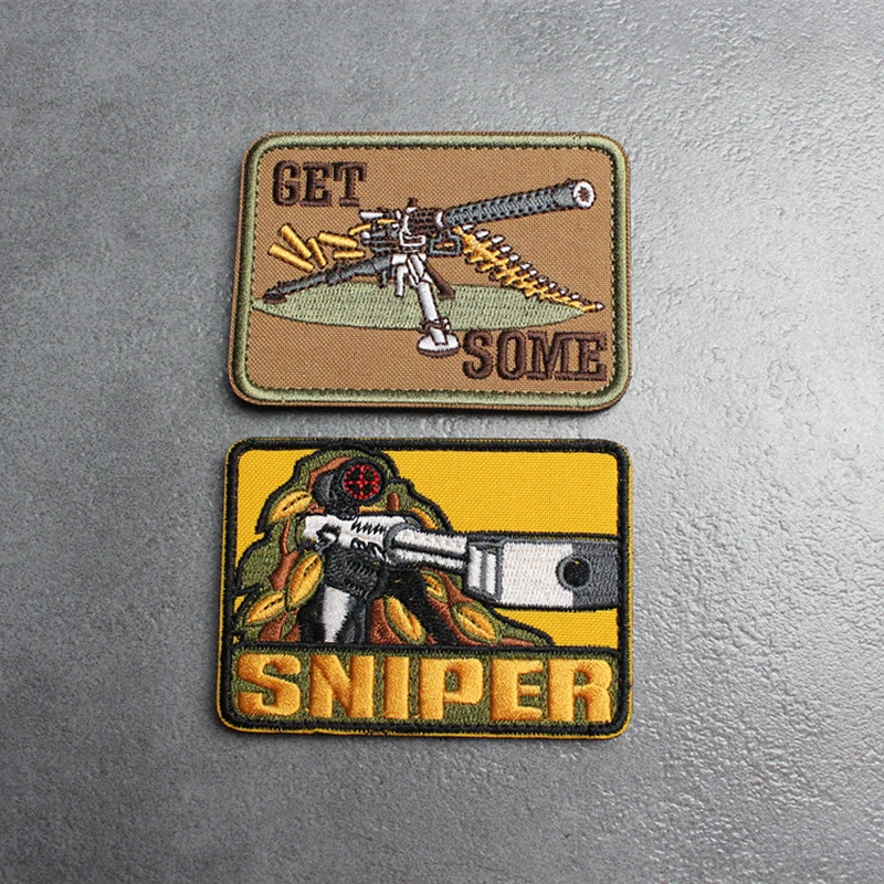 Parche bordado para ropa, mochila, decoración, pistola láser, insignia táctica de tiro, objetivo de francotirador, Killer Zombie - imagen 3