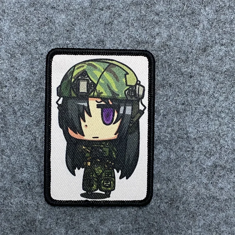 Parches bonitos de Anime, insignias de moral de villanos de Anime táctico, gancho impreso y bucle, mochila militar, pegatinas decoradas para ropa - imagen 3