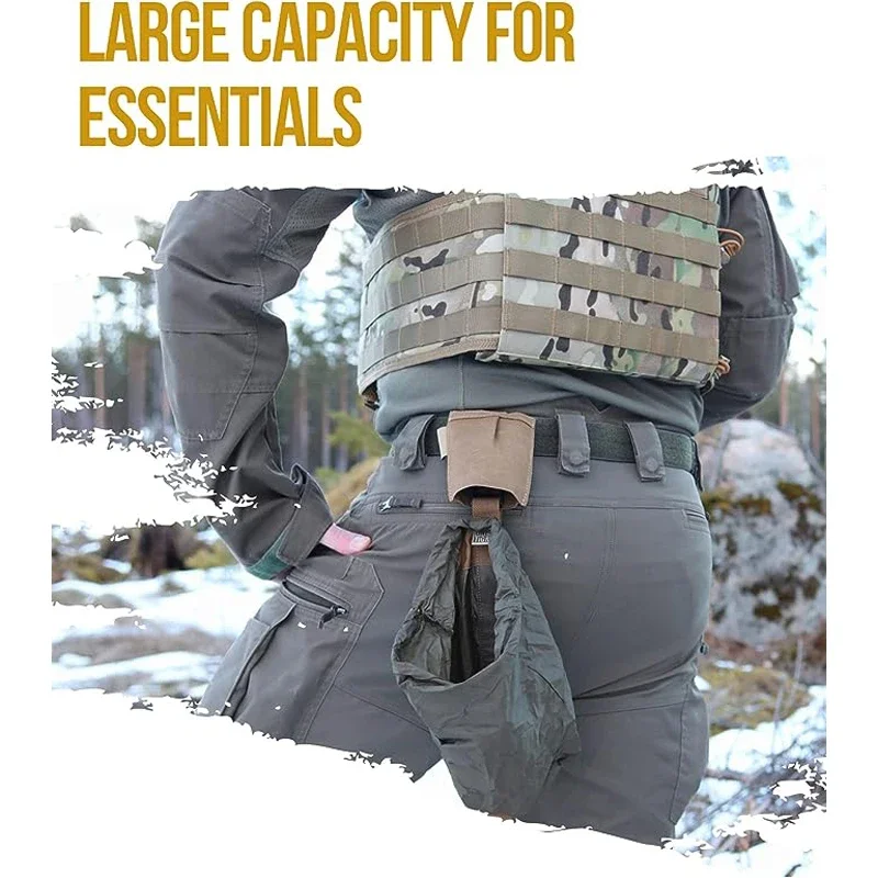 Bolsa de descarga ONETIGRIS, bolsa de basura MOLLE montada en cinturón táctico, bolsa de revista plegable enrollable, riñonera de liberación rápida - imagen 4