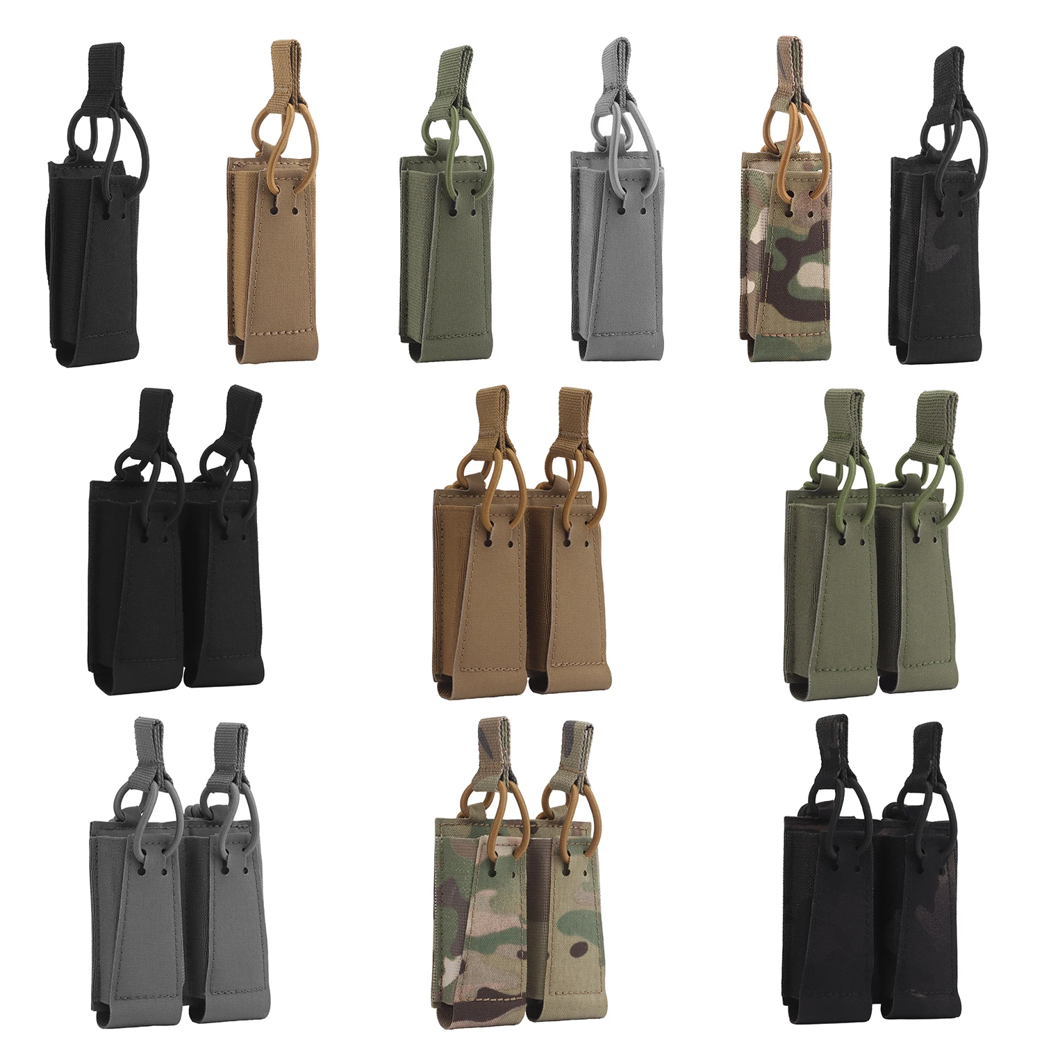 Bolsa Mag para pistola doble individual Attacker, 9mm.40S & W, funda para revista de pistola, Molle, mango de cordón elástico de extracción rápida, portador Mag - imagen 2