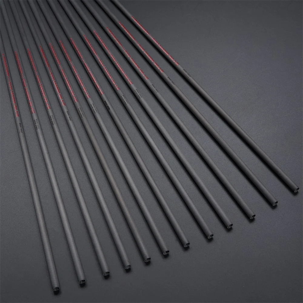 12 Uds 31 pulgadas ID6.2mm 100% eje de flecha de carbono puro columna vertebral 300/350/400/500/600 rectitud 0,006 accesorios de tiro con arco DIY - imagen 2