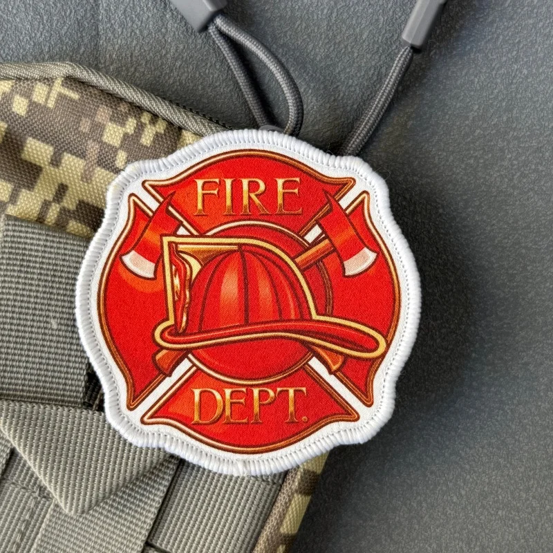 Parche táctico de bomberos con gancho y bucle para mochila - imagen 4