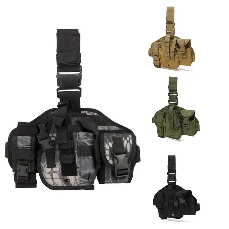 Funda táctica Universal para pistola, bolsa para pistola hasta el muslo, arnés para piernas, funda para pierna de caza MOLLE desmontable ajustable para exteriores