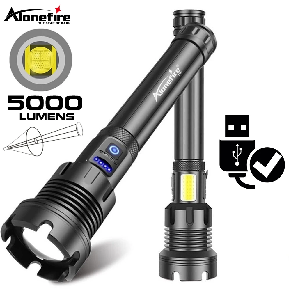 5000 lúmenes XHP90 LED Zoom linterna de alta potencia USB recargable potente patrulla al aire libre Camping caza senderismo COB antorcha fuerte - imagen 2