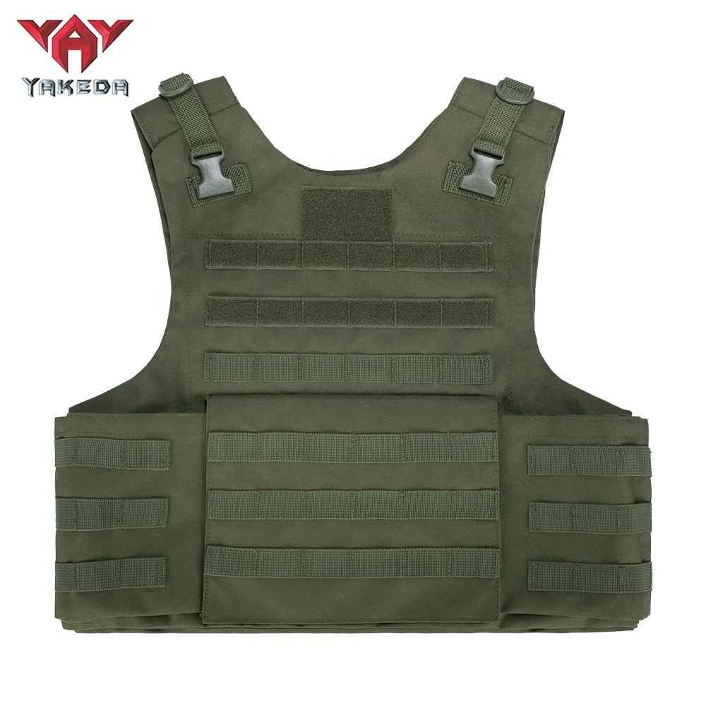 YAKEDA-Chaleco táctico de protección MOLLE verde, Chaleco táctico con cuello y entrepierna - imagen 4