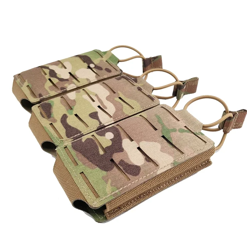 Bolsa táctica para revistas 5,56/7,62, Modular Airsoft, Triple bolsa abierta superior Mag, portador de corte láser, bolsas para revistas Molle - imagen 4