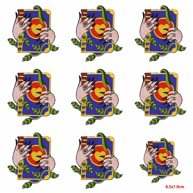 Parche bordado de calavera para ropa, parches góticos para planchar en la ropa, insignias a rayas en la mochila, 10 unidades por lote - imagen 5