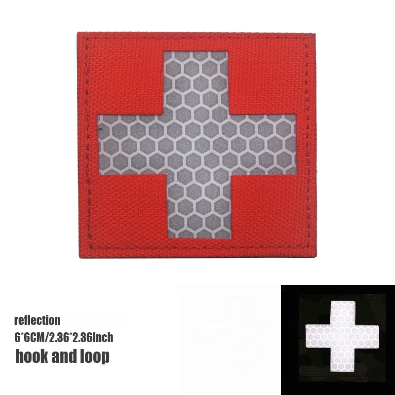 Brazalete de rescate de emergencia bordado 3D, sombrero cruzado luminoso reflectante, insignia de emergencia médica, mochila, chaqueta, Parche de ropa - imagen 5