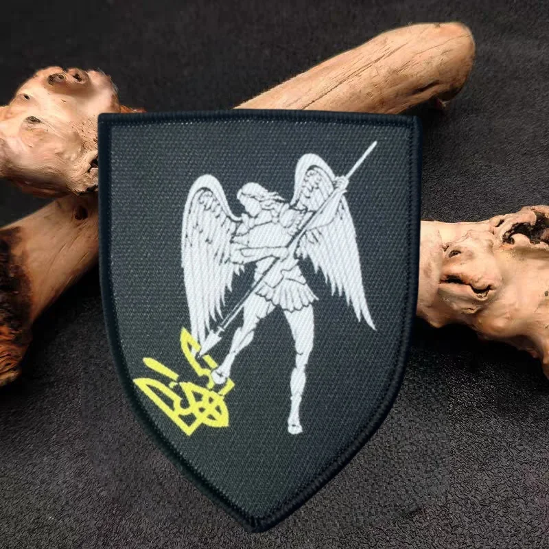 Parche con estampado del Arcángel Michael, chaleco táctico, gancho y bucle, insignia decorativa de moral, pegatina para mochila, parches para brazalete para ropa
