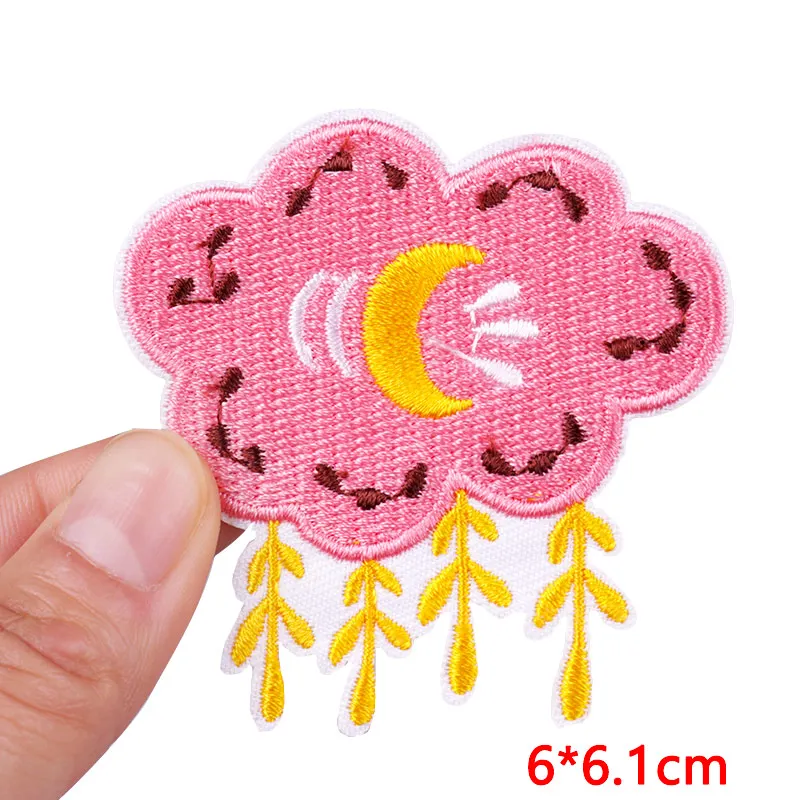 Parche de dibujos animados/arcoíris, parche bordado de oso mariposa, parches para planchar para ropa, parches termoadhesivos para ropa, chaqueta DIY - imagen 5