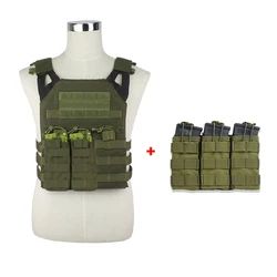 Equipo militar chaleco táctico Airsoft caza chaleco MOLLE protector juego de guerra Paintball armadura corporal con bolsa Triple para revistas