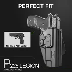 OWB Paddle Holster Compatible con Sig P226, Transporte de cintura exterior, Liberación del dedo índice/Canasta ajustable, Mano derecha