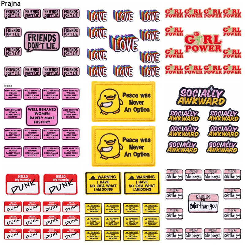 Parche bordado de letras de dibujos animados, 10 piezas, bricolaje, personalizado, a la moda, para planchar en la ropa, pegatina para coser - imagen 2