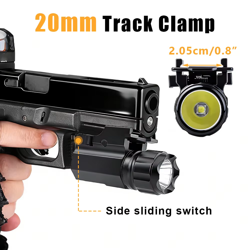 Linterna táctica para arma con riel Picatinny LED - imagen 2