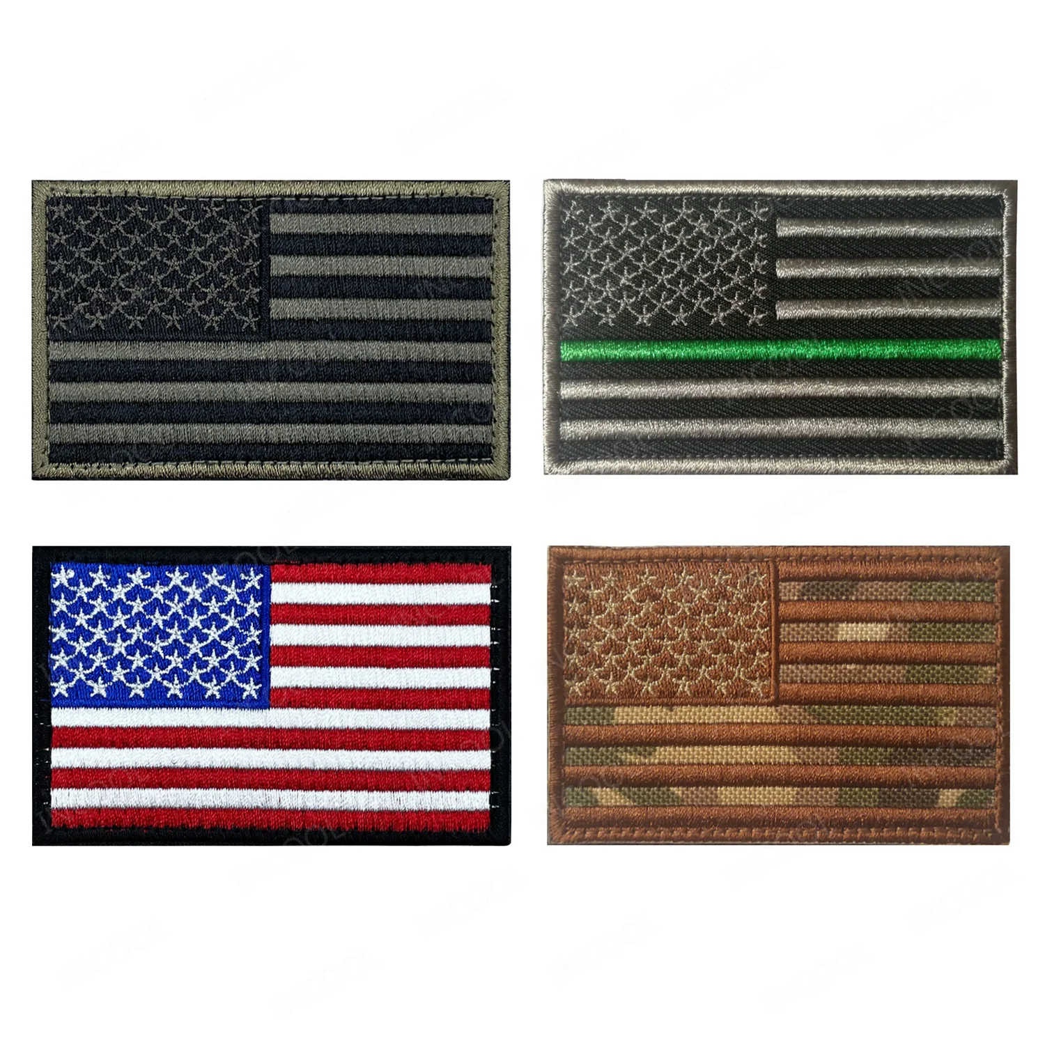 Parche de bandera estadounidense de Estados Unidos de Estados Unidos, parches tácticos regulares e inversos para chaquetas de uniforme, insignias de brazalete