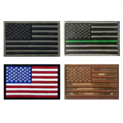 Parche de bandera estadounidense de Estados Unidos de Estados Unidos, parches tácticos regulares e inversos para chaquetas de uniforme, insignias de brazalete