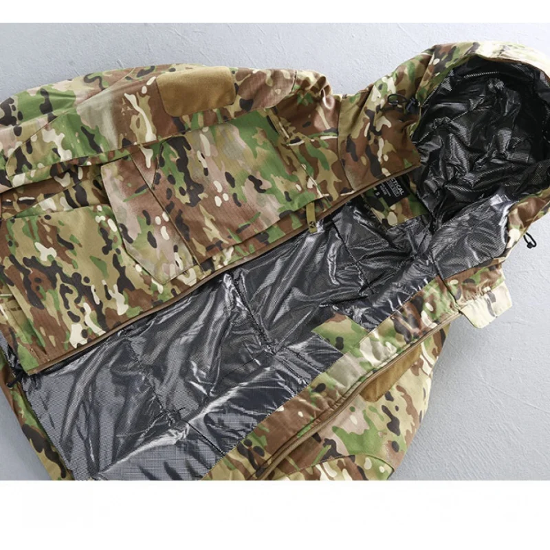 Chaqueta de algodón de camuflaje reflectante para hombre, abrigo de carga impermeable grueso de invierno, Abrigo acolchado de algodón táctico con capucha - imagen 5