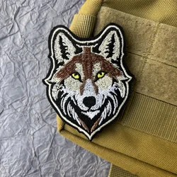Parche bordado lobo militar – Velcro táctico para brazalete o mochila