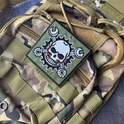 Parche táctico calavera bordado con velcro – Moral militar