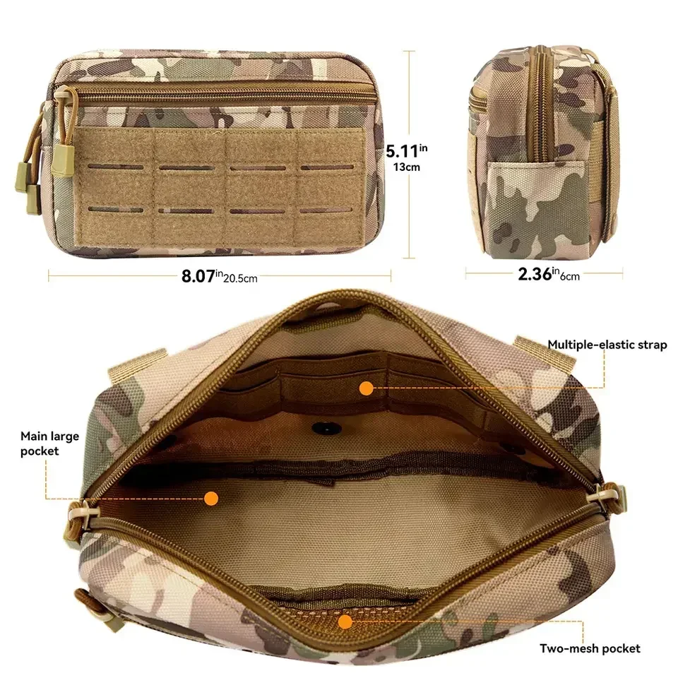 Bolsa táctica EDC Molle, riñonera, bolsas de utilidad compactas, riñonera, bolsas médicas, funda para teléfono, accesorios de caza al aire libre - imagen 4