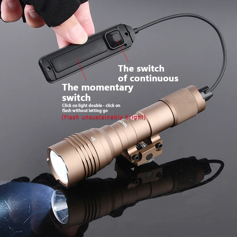 WADSN-HL-X táctico Airsoft para caza, luz LED de explorador, linterna superbrillante de 900lm con interruptor de presión de doble función, compatible con riel de 20MM - imagen 3