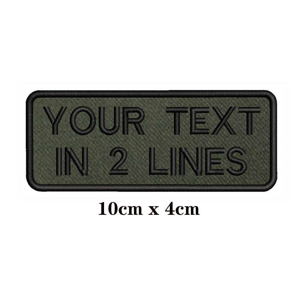 10X4cm Fondo verde militar bordado nombre personalizado parche rayas insignia hierro o parches - imagen 2