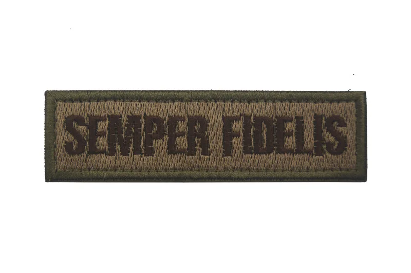 SEMPER FIDELIS & SIC SEMPER TYRANNIS, parche bordado de gancho y bucle, brazalete táctico, pegatina de mochila, insignia de moral, versión en inglés - imagen 5