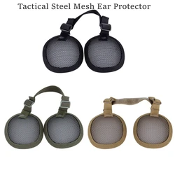 Protector auditivo táctico en malla de acero para paintball y caza