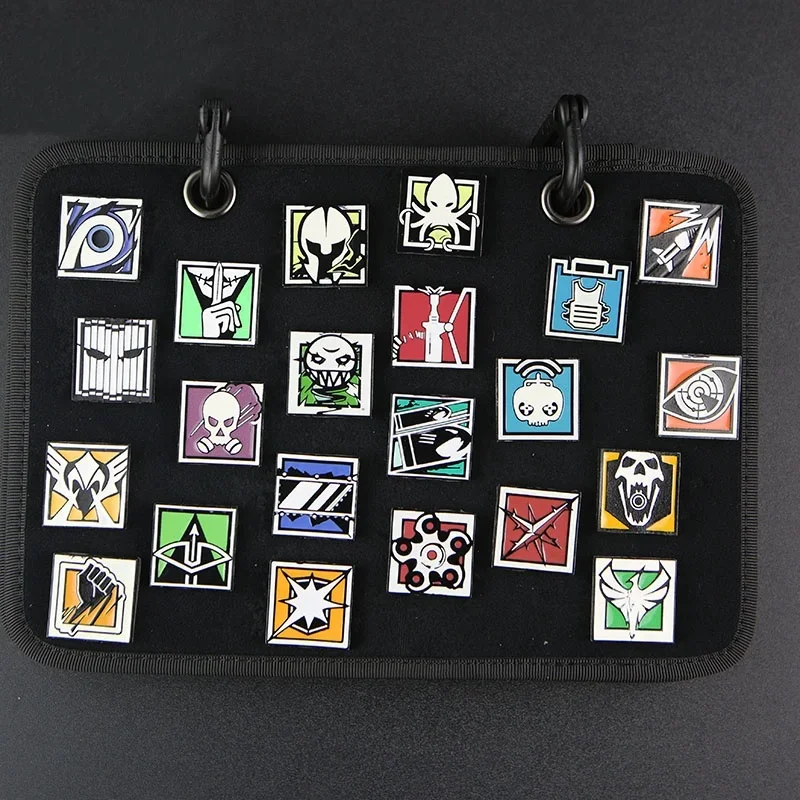 Parche de insignia de habilidades de juego Rainbow Six R6, parches de gancho y bucle, insignia de moral esmaltada de Metal, decoración para ropa y mochila