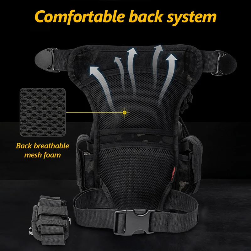 Bolsa táctica de cintura para hombre, bolsa de viaje de hombro Molle, 1000D, para montar al aire libre, acampar, Trekking, caza láser, pesca - imagen 5