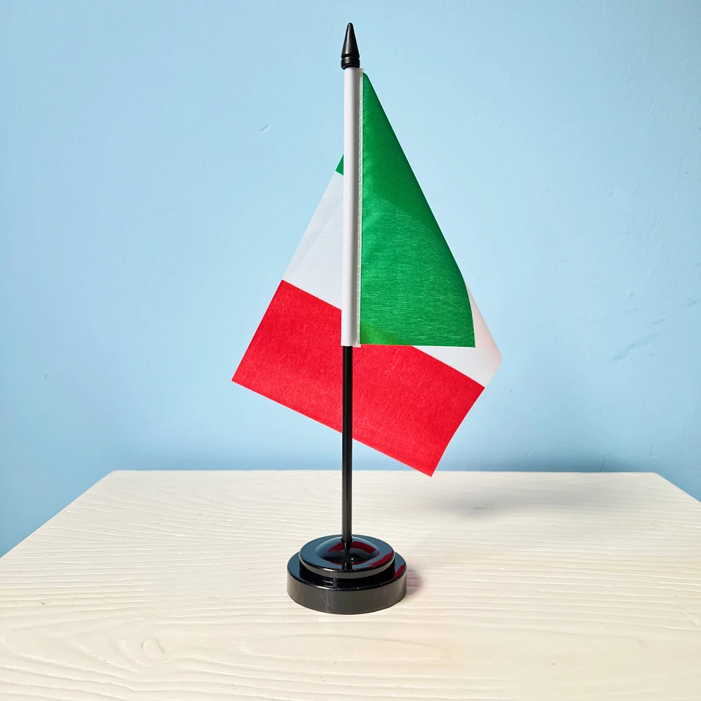 Bandera de escritorio de oficina de pancarta de Italia, juego de exhibición de bandera de gabinete de Italia, 14x21cm - imagen 3