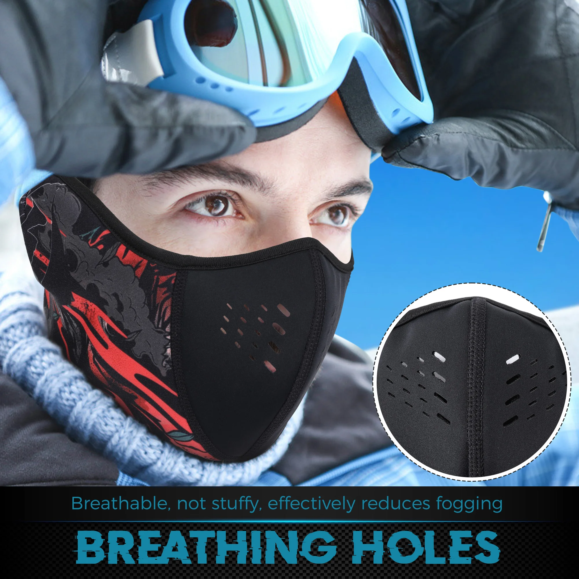 Cubierta térmica para la cara, máscara facial para ciclismo, cubierta transpirable para la oreja, a prueba de viento, cálida, para bicicleta de carretera, MTB, accesorios para ciclismo en clima frío - imagen 2