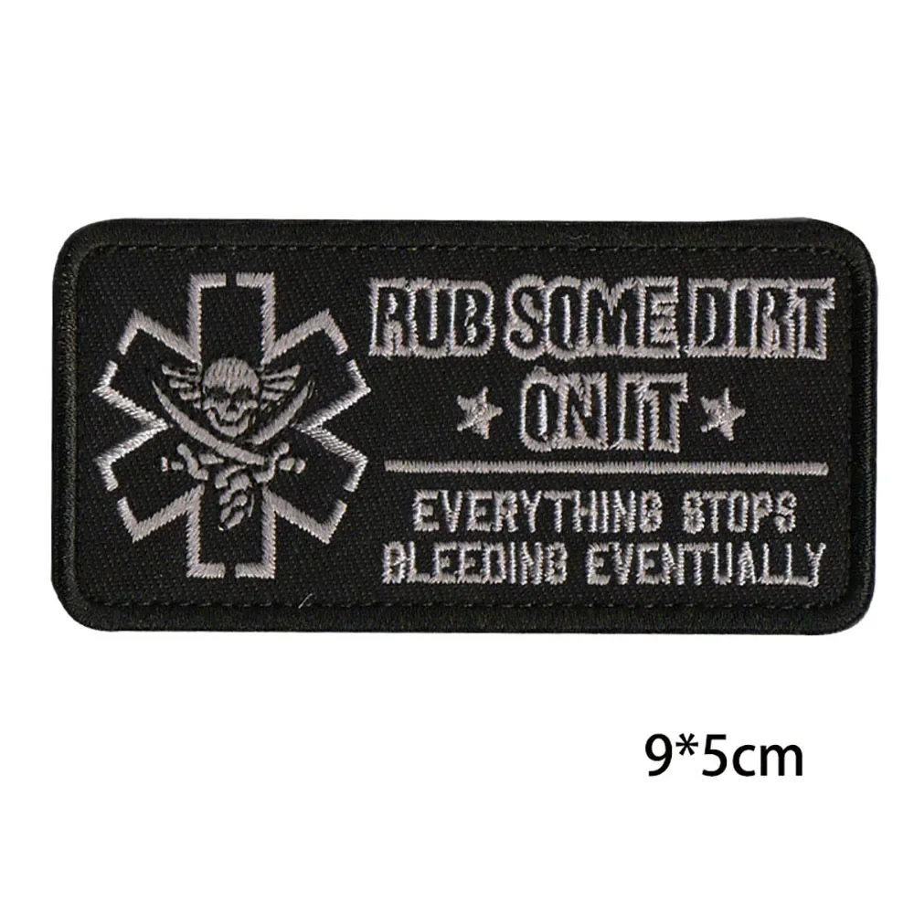 Frotar un poco de suciedad en él parche bordado táctico médico paramédico EMT EMS rescate emblema aplique gancho lazo insignias - imagen 5
