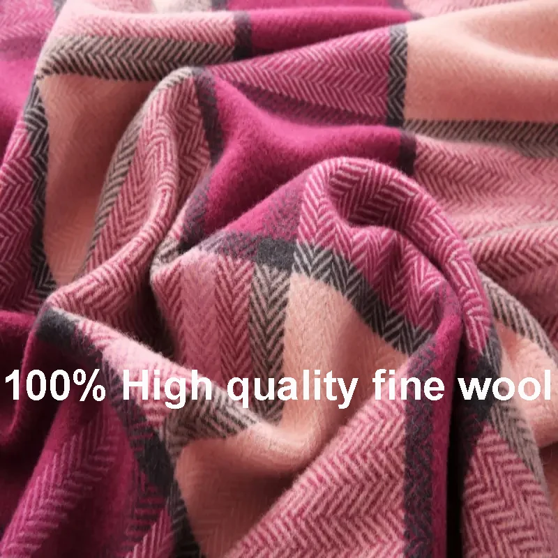 100% manta de lana 1,5*2/1,8*2/2*2,3 m edredón cálido lana roja invierno adulto campamento Camping Mat sofá dormitorio ropa de cama sofá Premium - imagen 3