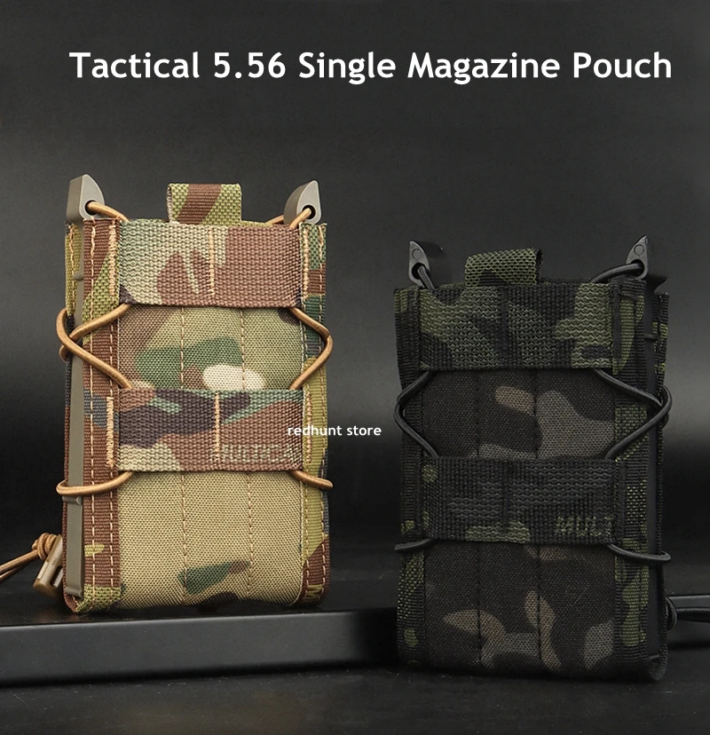 5,56 bolsa de una sola revista para AK AR M4 AR15 Molle bolsa de revista Rifle Pitol Molle Mag funda bolsa accesorios de caza - imagen 3