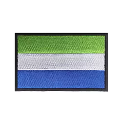 Brazalete con bandera de Sierra Leone, parche bordado con gancho y bucle o hierro, insignia bordada, tela, raya moral militar, 1 ud.