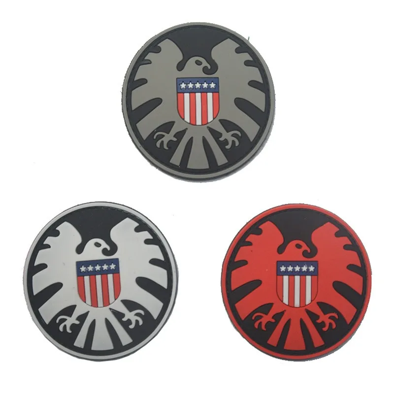 Vengadores: S.H.I.E.L.D. Insignia luminosa de parches de gancho y bucle, insignia de Capitán América, brazalete de moral 3D, sombrero de mochila, parche DIY - imagen 3