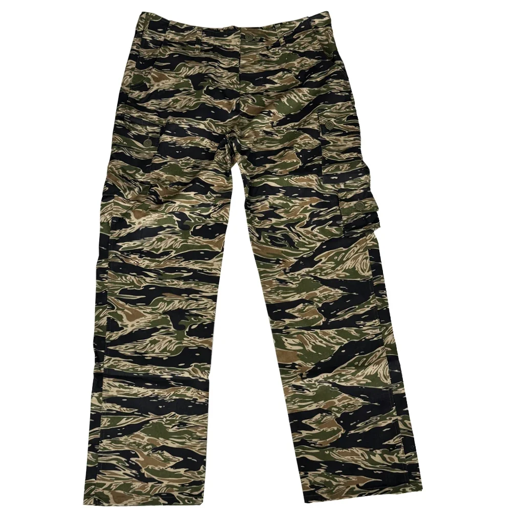 Pantalones de tigre de la guerra de Vietnam de la Segunda Guerra Mundial, pantalones de camuflaje, ropa de trabajo táctica TCU para exteriores, pantalones de entrenamiento a rayas de tigre - imagen 2