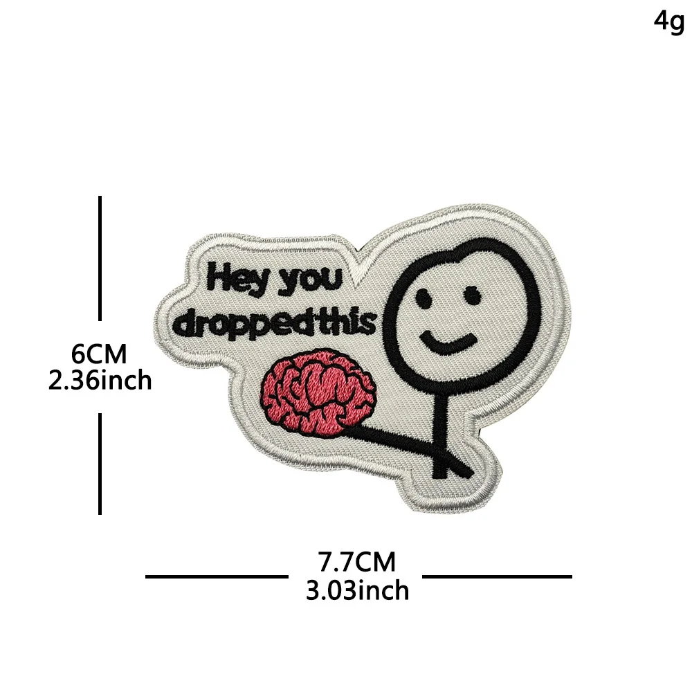 Parche bordado de humor "Cuenta que cae esto" Te perdido tu cerebro Parche con gancho y bucle para chaquetas, sombreros, bolsos, ropa - imagen 5
