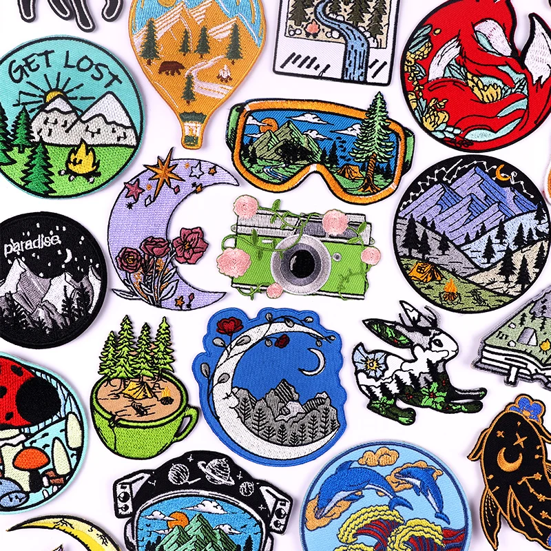 Parche de aventura de montaña, parches bordados para gafas de cámara, ropa de Camping, parches para planchar, Parche de costura, pegatina - imagen 2