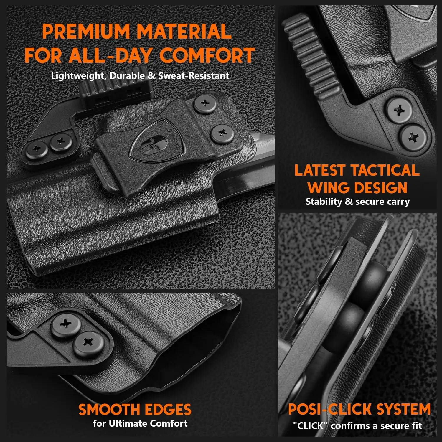 Apto para Sig P365-XMACRO, funda IWB Kydex, cinturilla interior, transporte oculto, con garra, mano derecha - imagen 4